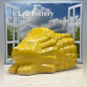 Hedgehog Yellow Ceramic Planter without Drainage Hole